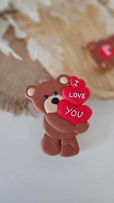Ourson I Love You – Biscuit décoré Saint-Valentin