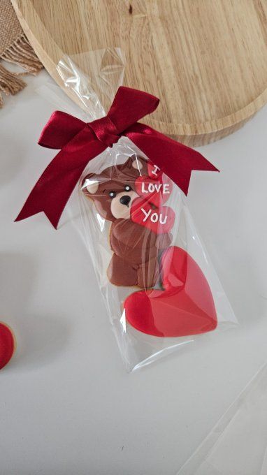 Duo de biscuits Saint-Valentin – Ourson & cœur