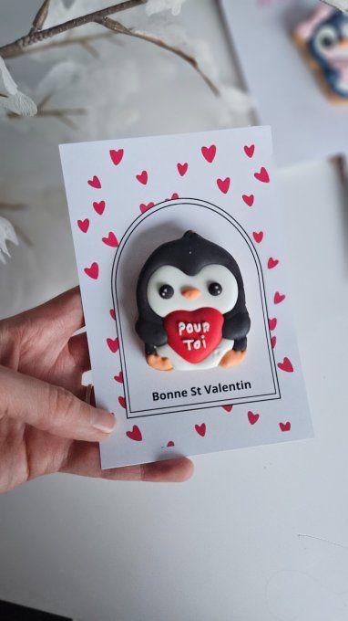 Biscuit pingouin “Pour toi” – Saint-Valentin