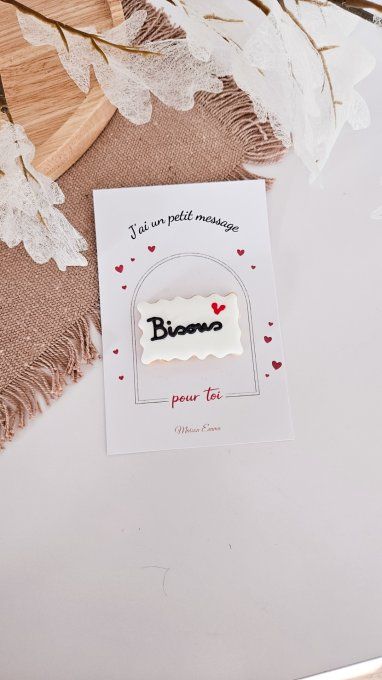 Biscuit message « Bisou » – Saint-Valentin