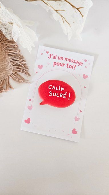 Biscuit message “Câlin sucré” – Saint-Valentin
