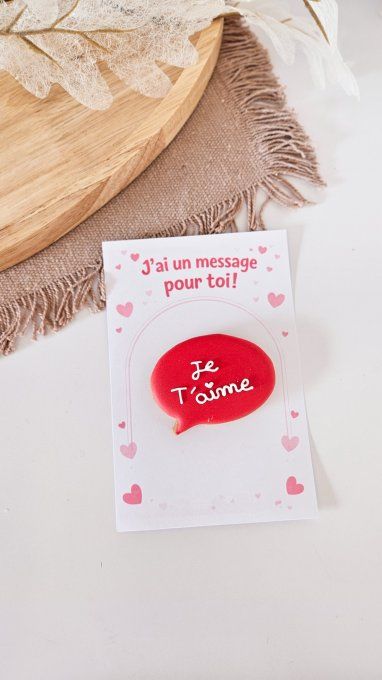 Biscuit message “Je t'aime” – Saint-Valentin