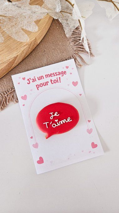 Biscuit message “Je t'aime” – Saint-Valentin