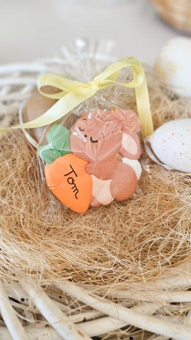 Biscuit lapinou de Pâques carotte personnalisable