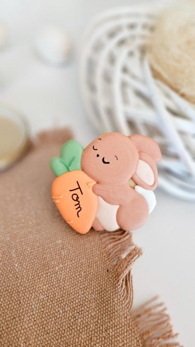 Biscuit lapinou de Pâques carotte personnalisable