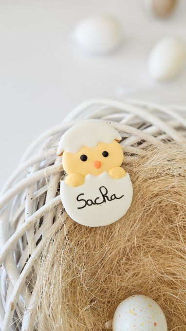 Biscuit  poussin de pâques dans sa coquille