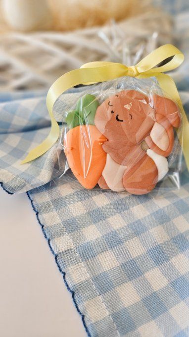 Biscuit lapinou de Pâques carotte personnalisable
