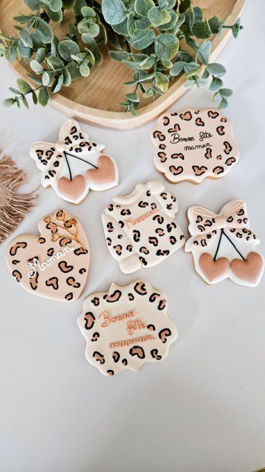 Biscuit médaillon panthère “Bonne fête maman” – Fête des Mères - ollection Panthère