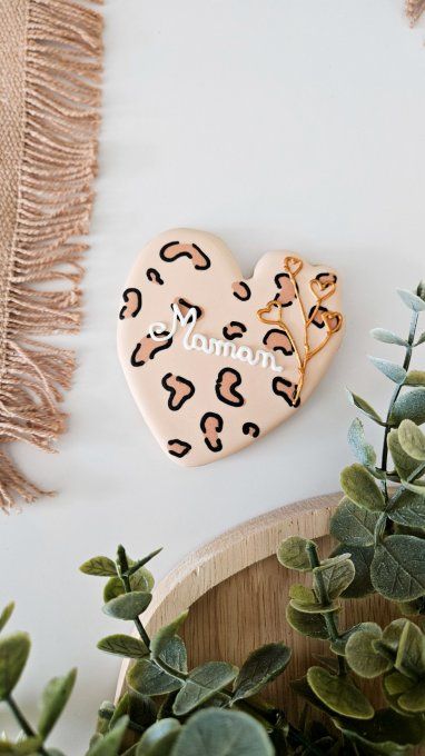 Biscuit cœur panthère “Maman” – Fête des Mères - Collection Panthère