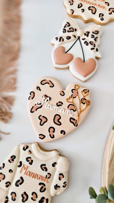 Biscuit cœur panthère “Maman” – Fête des Mères - Collection Panthère