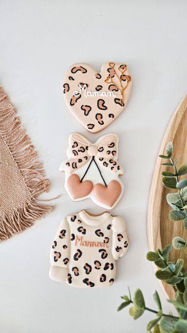 Biscuit cœur panthère “Maman” – Fête des Mères - Collection Panthère