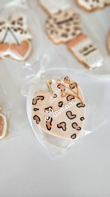 Biscuit cœur panthère “Maman” – Fête des Mères - Collection Panthère