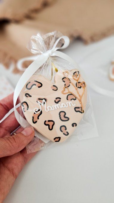Biscuit cœur panthère “Maman” – Fête des Mères - Collection Panthère