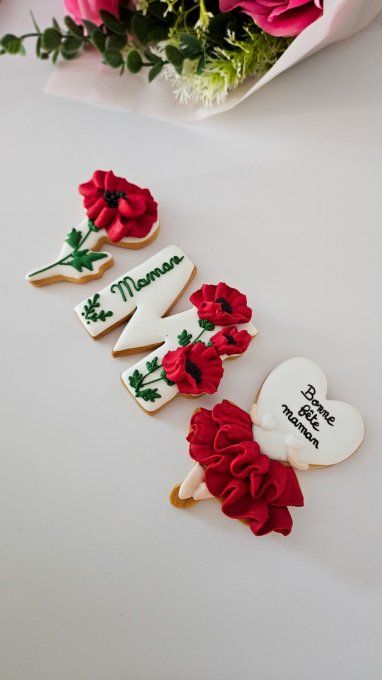 Biscuit Fête des Mères – Lettre M - Collection Coquelicot