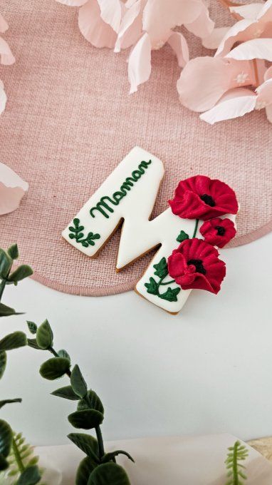 Biscuit Fête des Mères – Lettre M - Collection Coquelicot