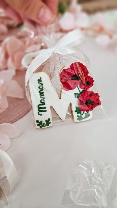 Biscuit Fête des Mères – Lettre M - Collection Coquelicot