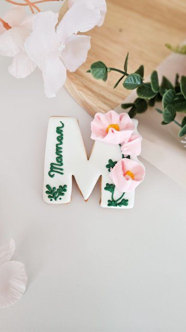 Biscuit Fête des Mères – Lettre M - Collection Florale