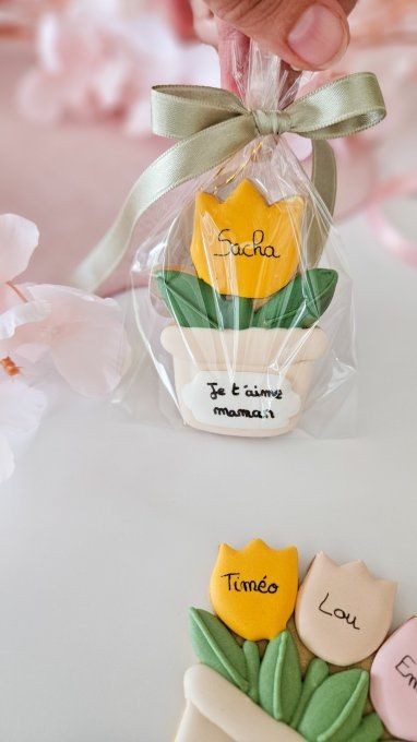 Biscuit tulipe personnalisable – Fête des Mères - Collection Florale