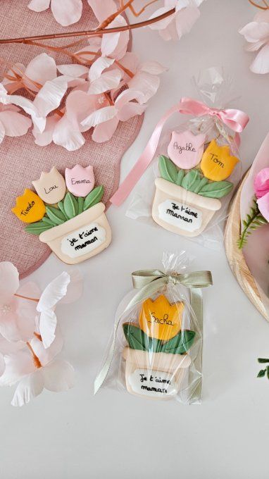 Biscuit tulipe personnalisable – Fête des Mères - Collection Florale