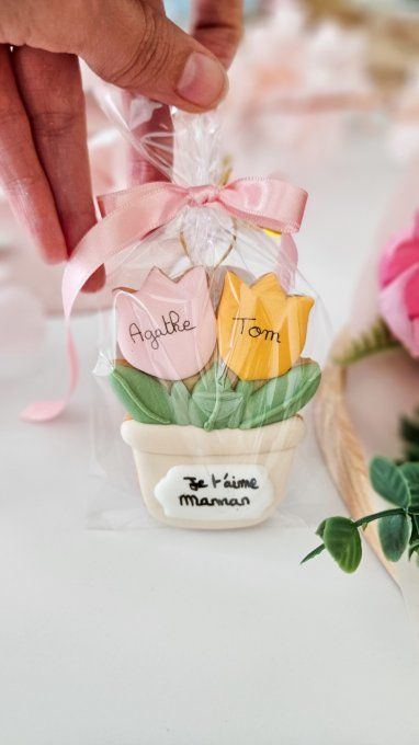 Biscuit tulipe personnalisable – Fête des Mères - Collection Florale