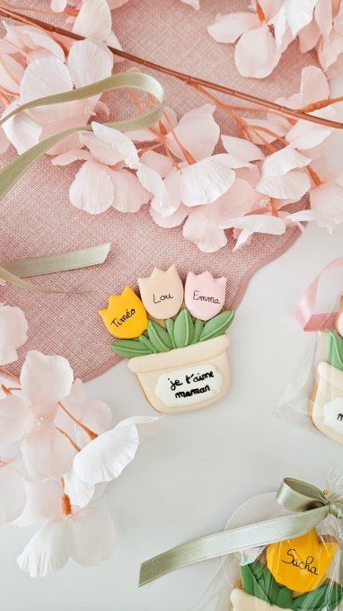Biscuit tulipe personnalisable – Fête des Mères - Collection Florale