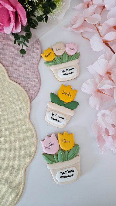Biscuit tulipe personnalisable – Fête des Mères - Collection Florale