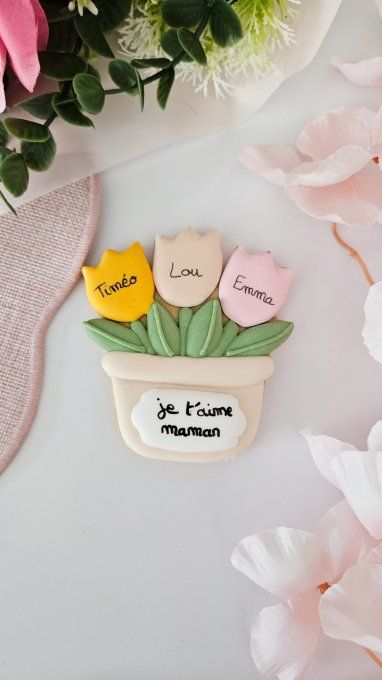 Biscuit tulipe personnalisable – Fête des Mères - Collection Florale