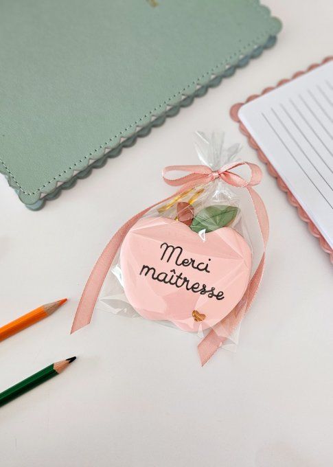 Sablé décoré Pomme personnalisée – Cadeau maîtresse fin d'année