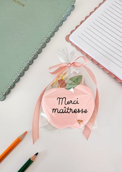 Sablé décoré Pomme personnalisée – Cadeau maîtresse fin d'année