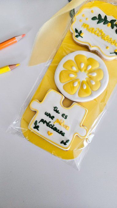 Titre Sablés décorés Nounou Citron – Tu es une pièce précieuse