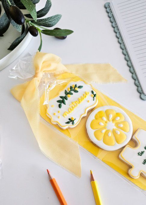 Coffret de sablés décorés Maîtresse Citron – Cadeau de fin d'année