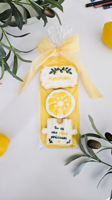 Titre Sablés décorés Nounou Citron – Tu es une pièce précieuse